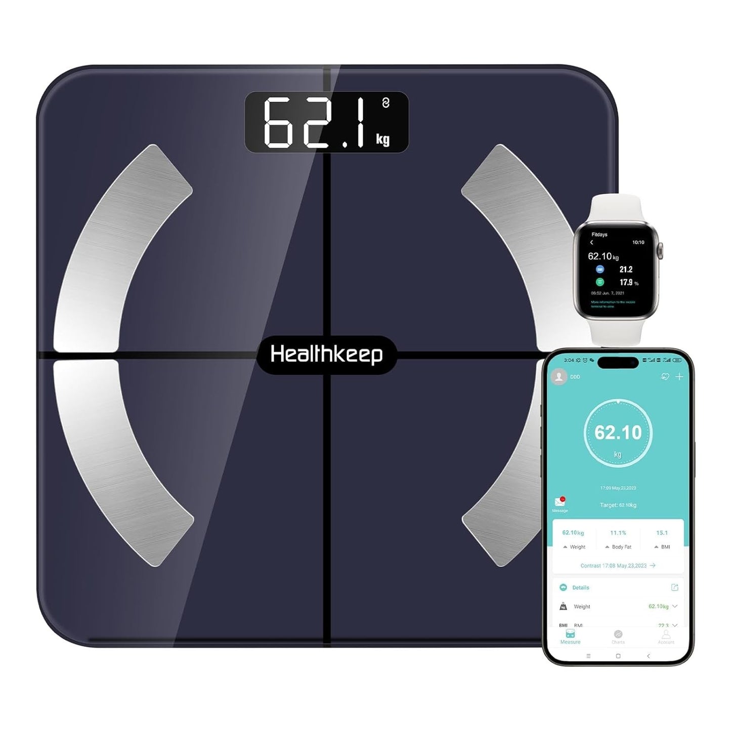 Bilancia Intelligente Impedenziometrica Bluetooth Con App, Bilancia Digitale BMR