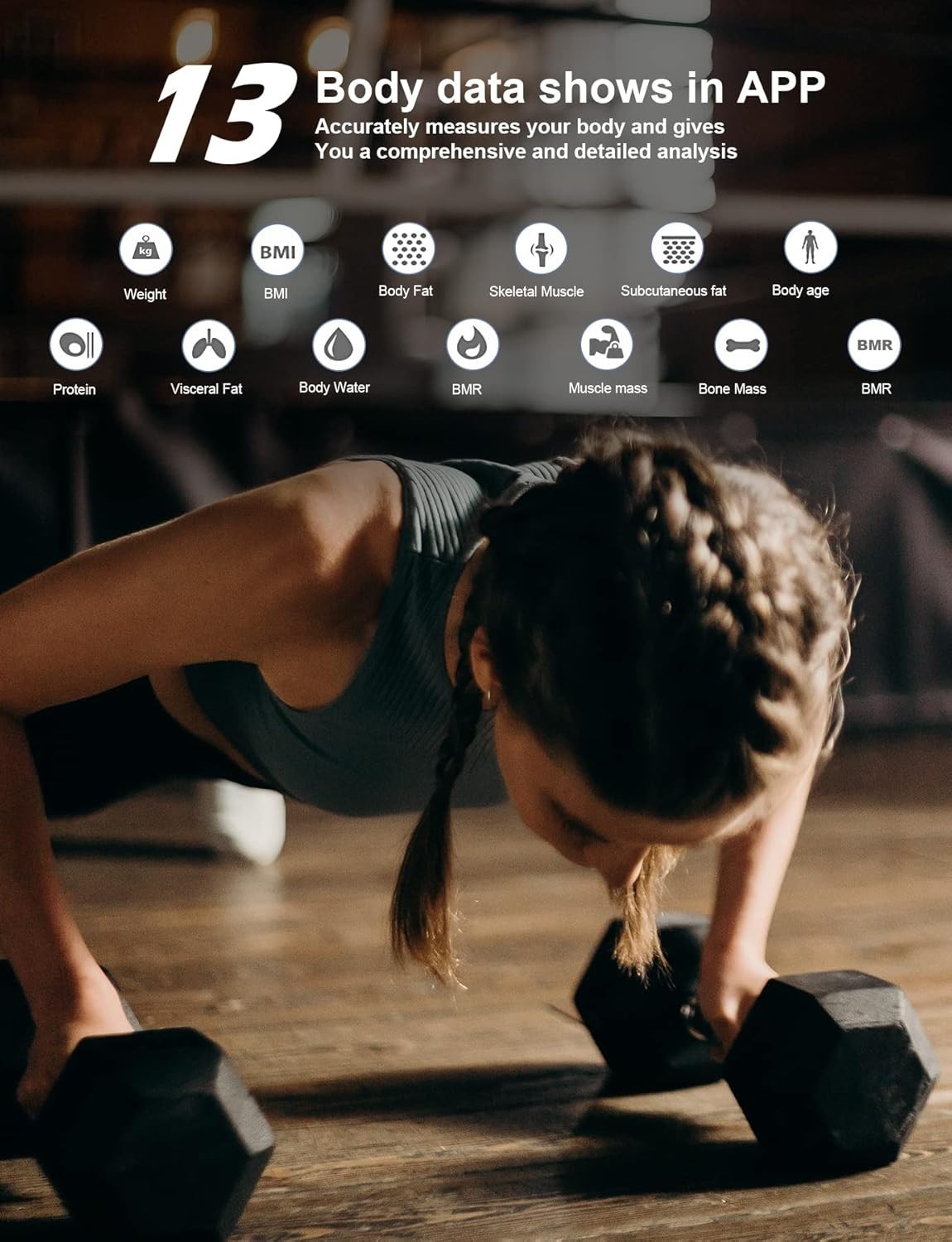 Bilancia Intelligente Impedenziometrica Bluetooth Con App, Bilancia Digitale BMR