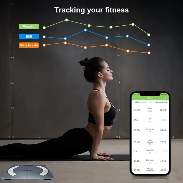 Bilancia Intelligente Impedenziometrica Bluetooth Con App, Bilancia Digitale BMR
