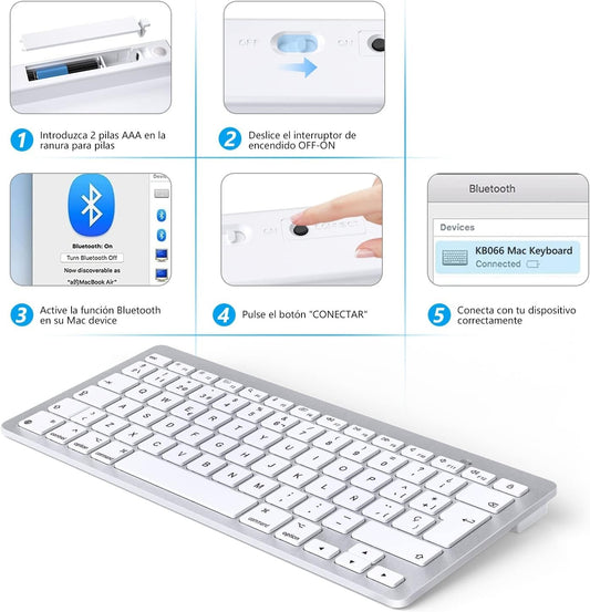 OMOTON Tastiera Bluetooth per Mac OS Tastiera Wireless compatta