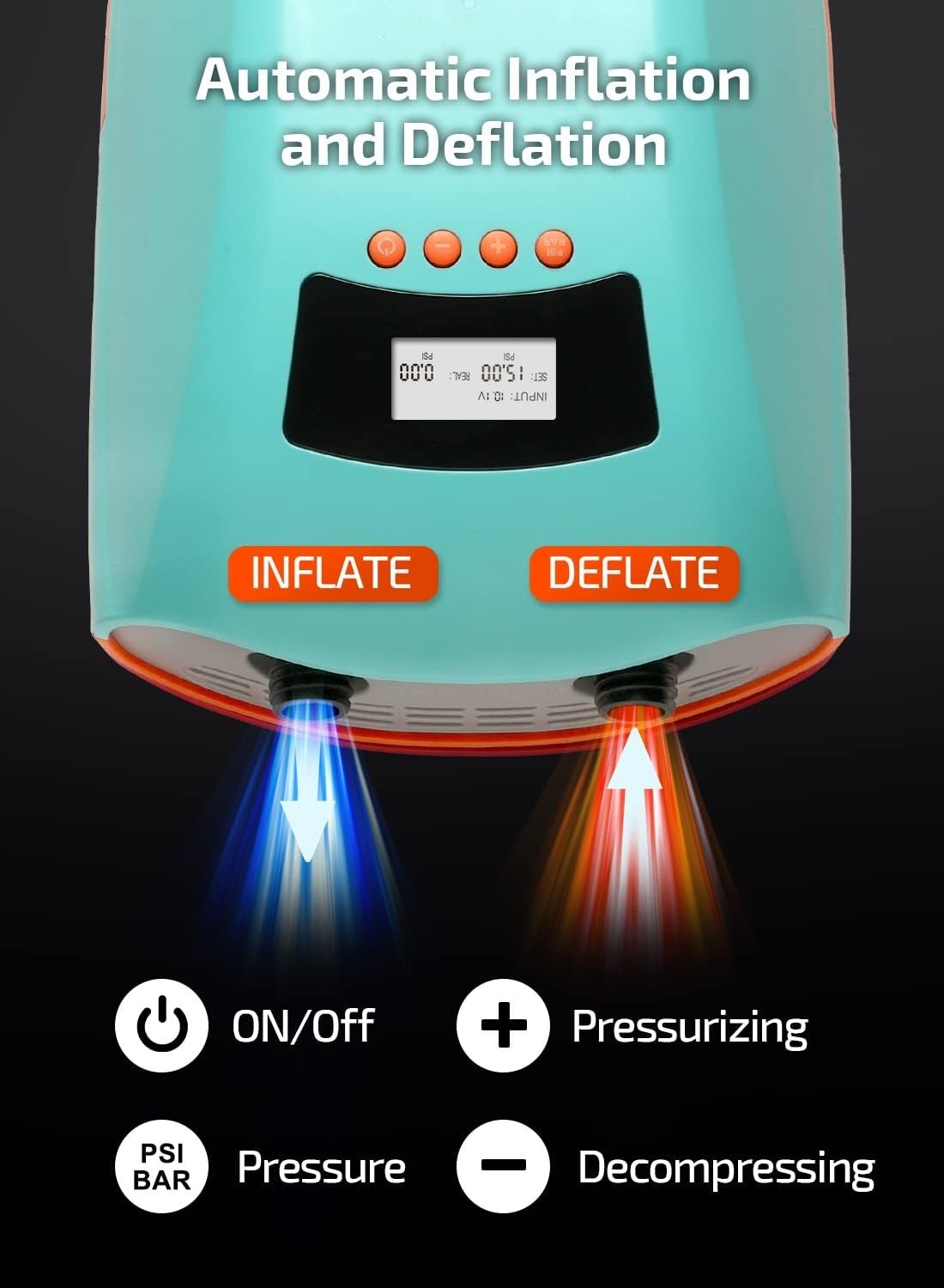 Pompa ad aria elettrica Swonder ricaricabile S20PSI SUP batteria da 9000 mAh