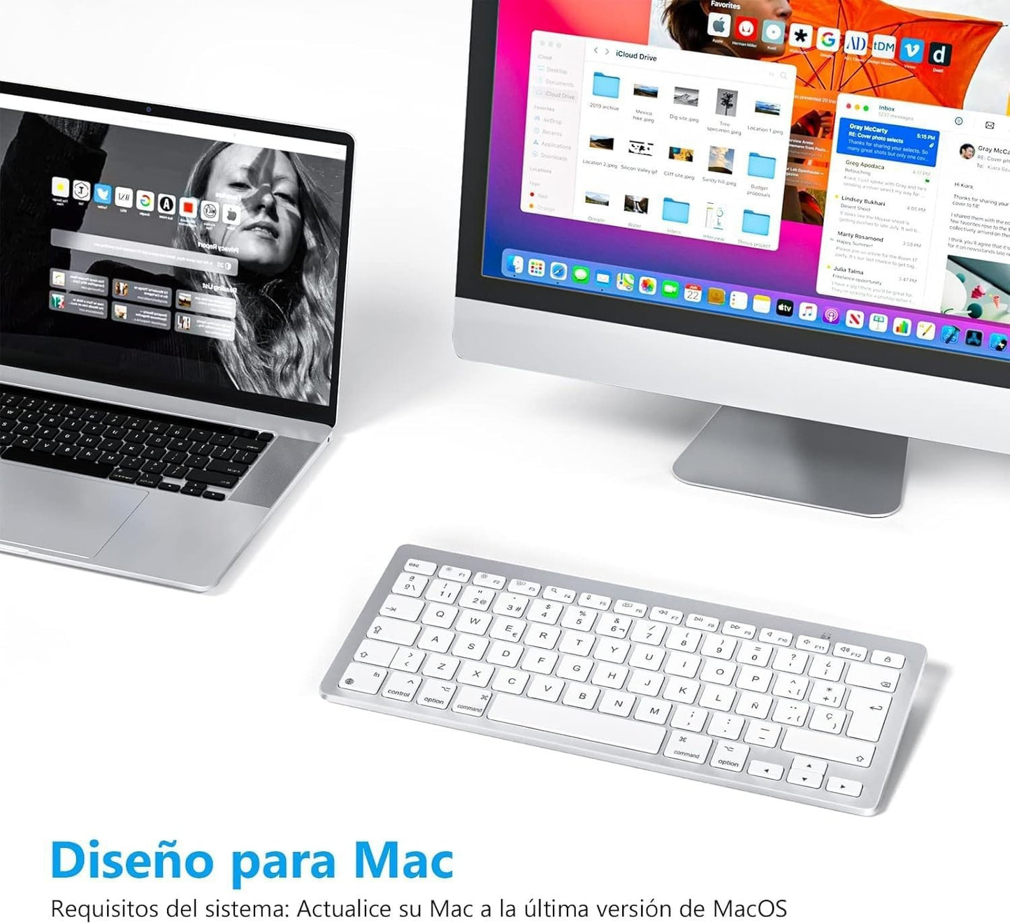 OMOTON Tastiera Bluetooth per Mac OS Tastiera Wireless compatta
