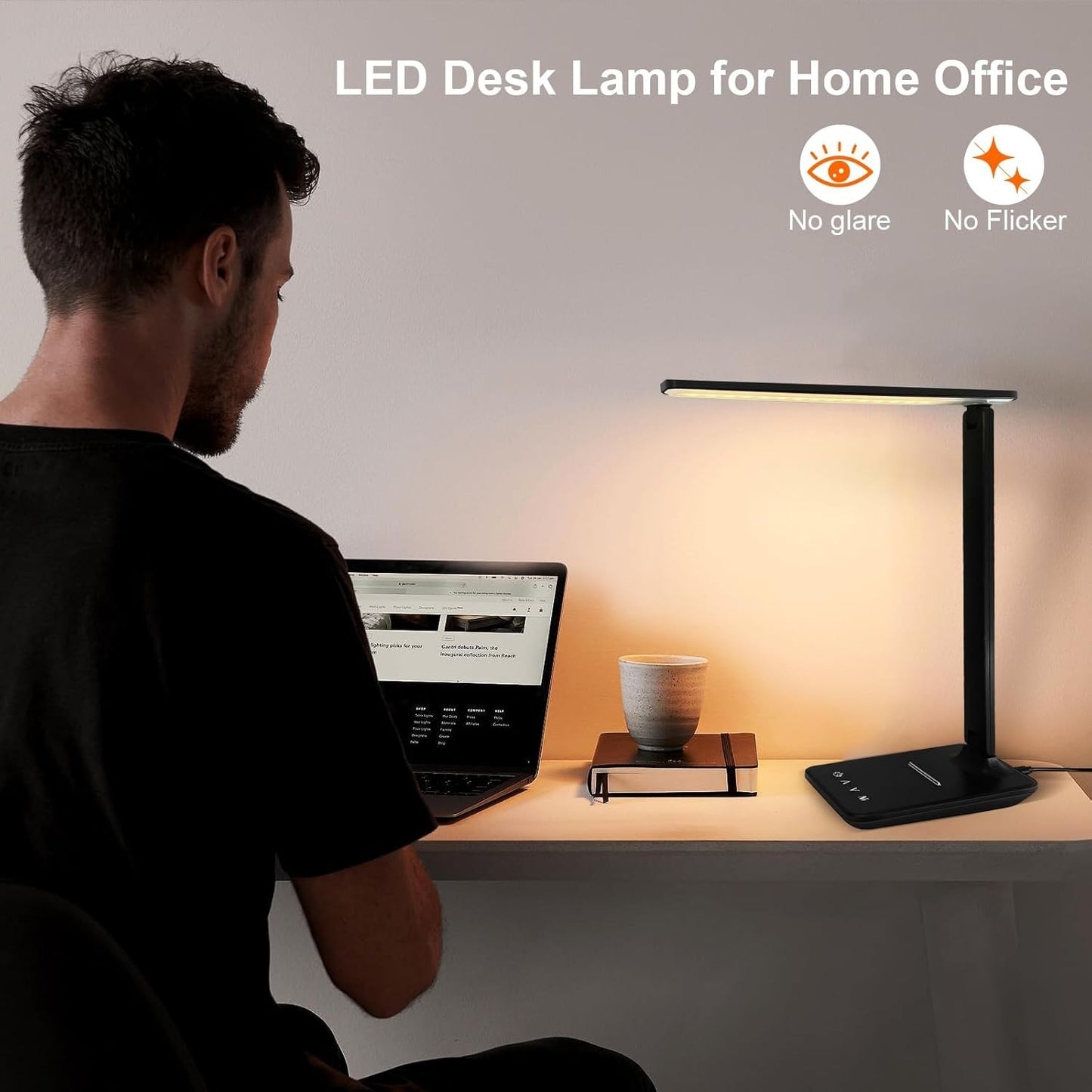 Lampada da scrivania LED Karidi dimmerabile con porta di ricarica USB 5 modalità