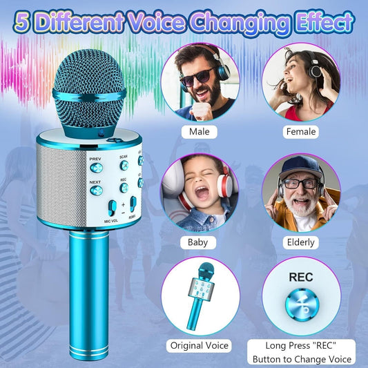 WS-858L Mini Karaoke KTV Microfono Portatile Bluetooth Senza Fili Microfono