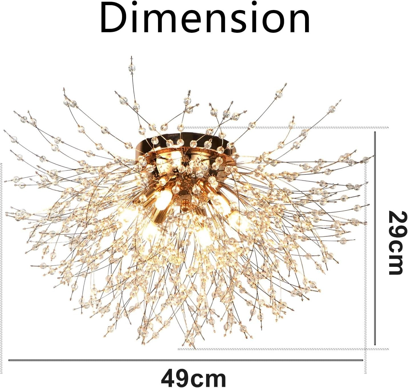 Lampadario Plafoniera Oro Sputnik di Fuochi D'artificio Lampade a Sospensione