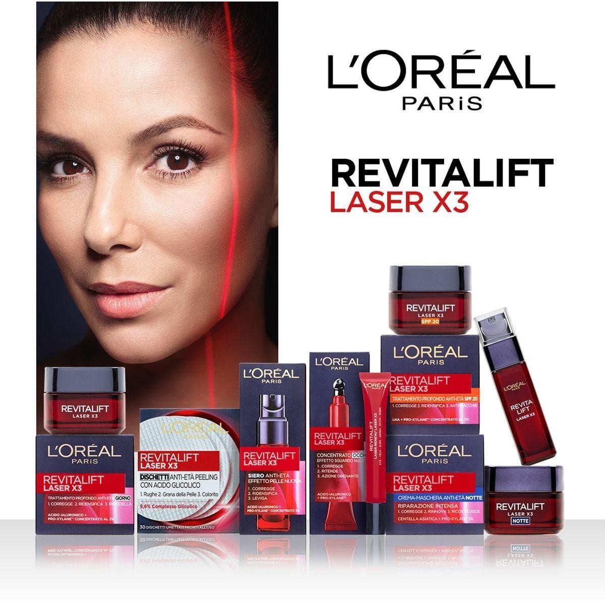 L`Oréal Paris Dischetti Peeling Revitalift Laser X3 Scrub detergente anti-età
