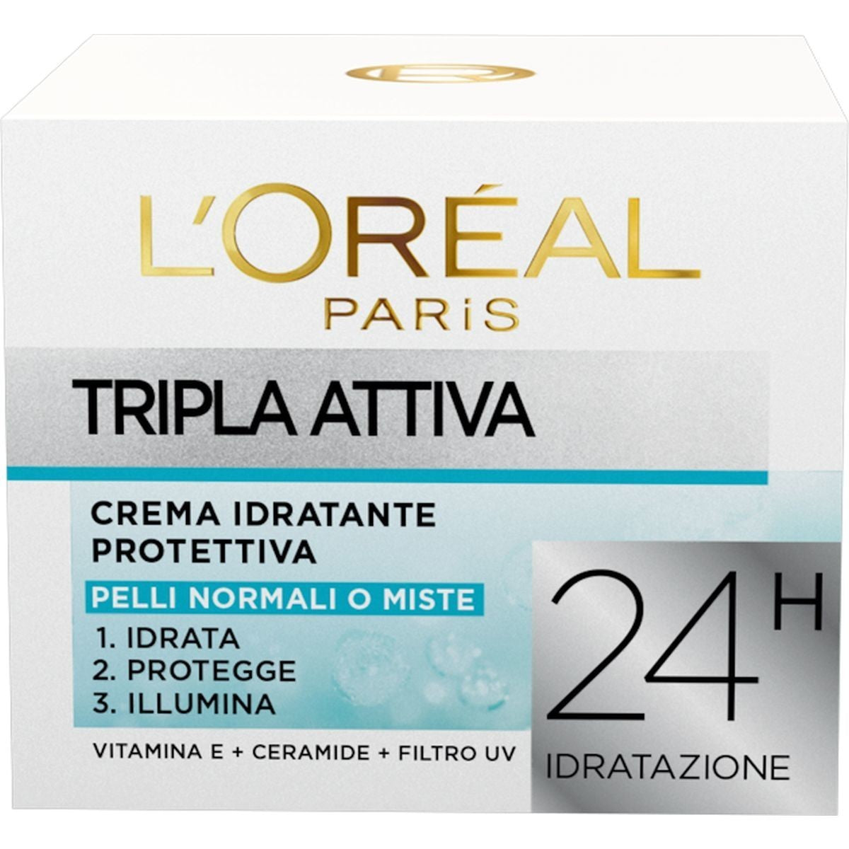 L`Oréal Paris Triple Active Tripla Attiva Crema Idratante Protettiva 50 ML x2