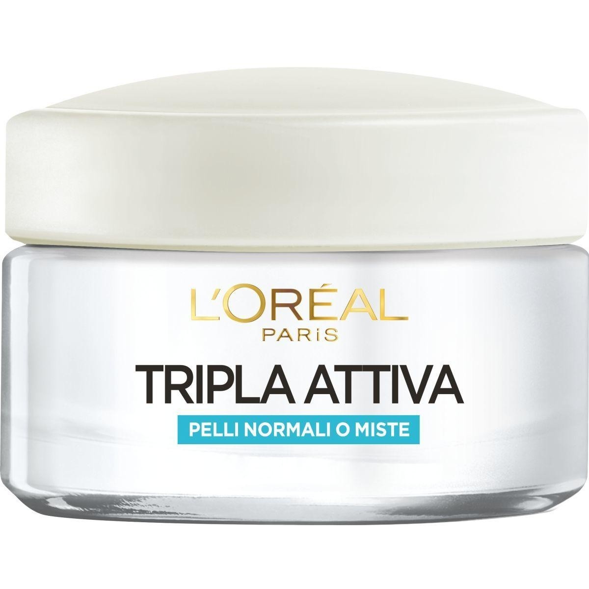 L`Oréal Paris Triple Active Tripla Attiva Crema Idratante Protettiva 50 ML x2