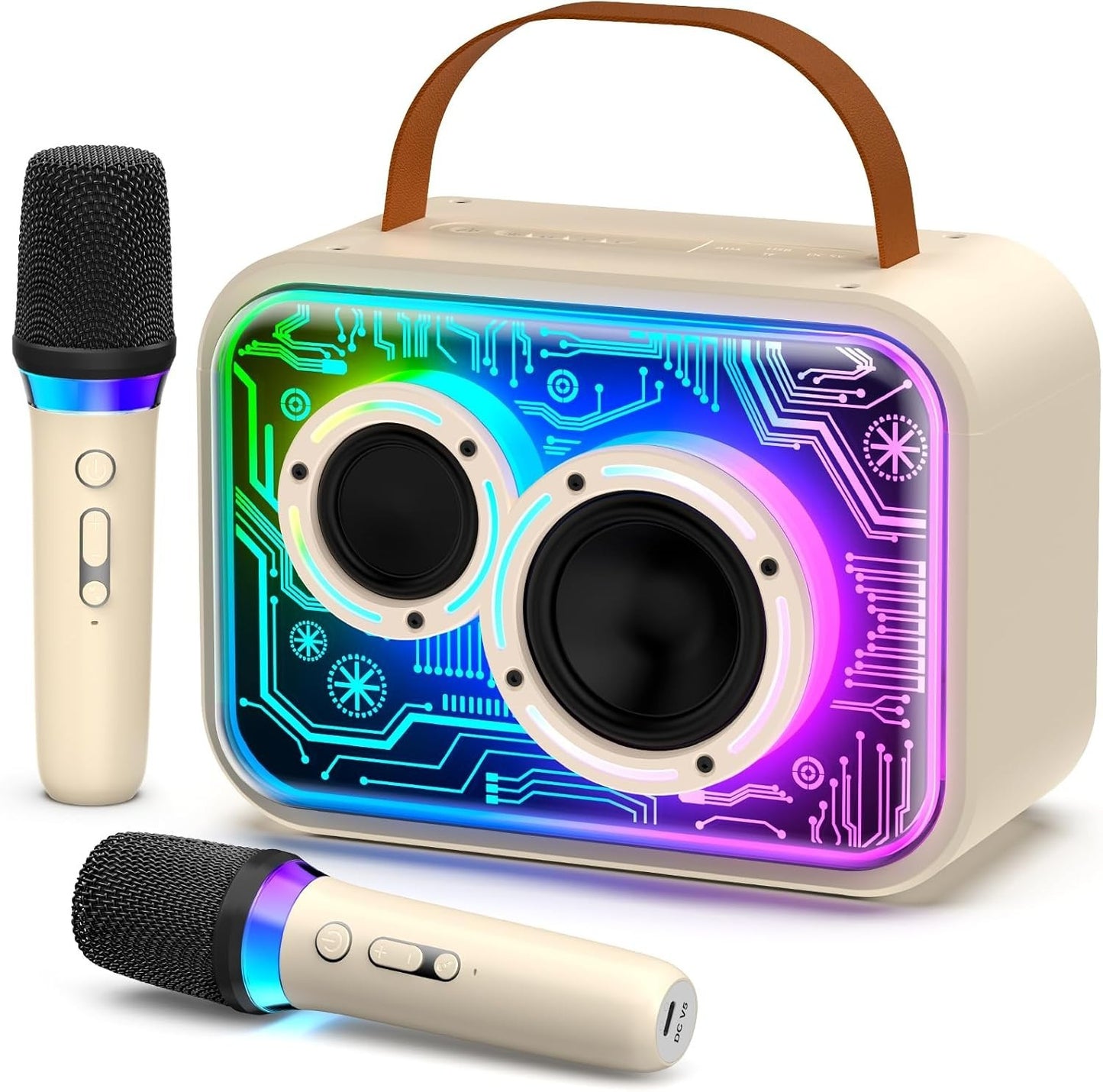 Karaoke Portatile Con 2 Microfoni per Bambini e Adulti JYX D30-T Cassa Bluetooth