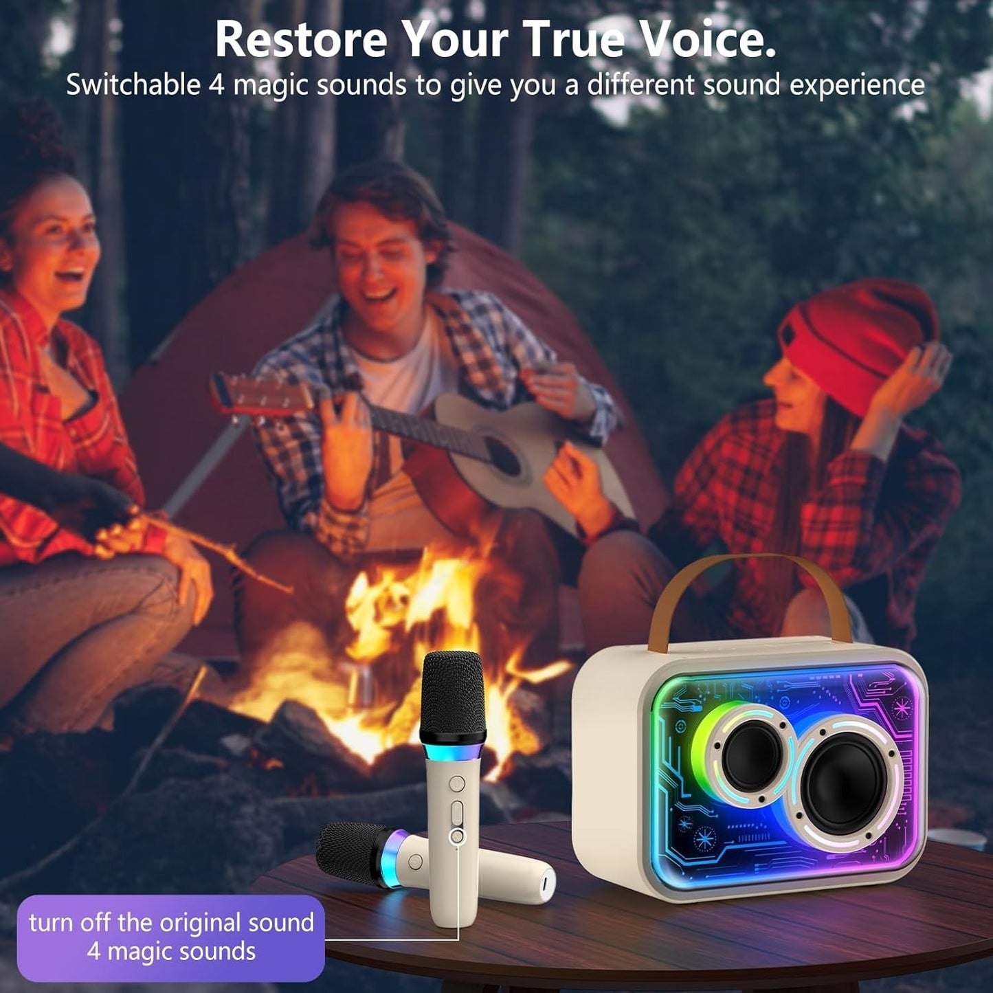 Karaoke Portatile Con 2 Microfoni per Bambini e Adulti JYX D30-T Cassa Bluetooth