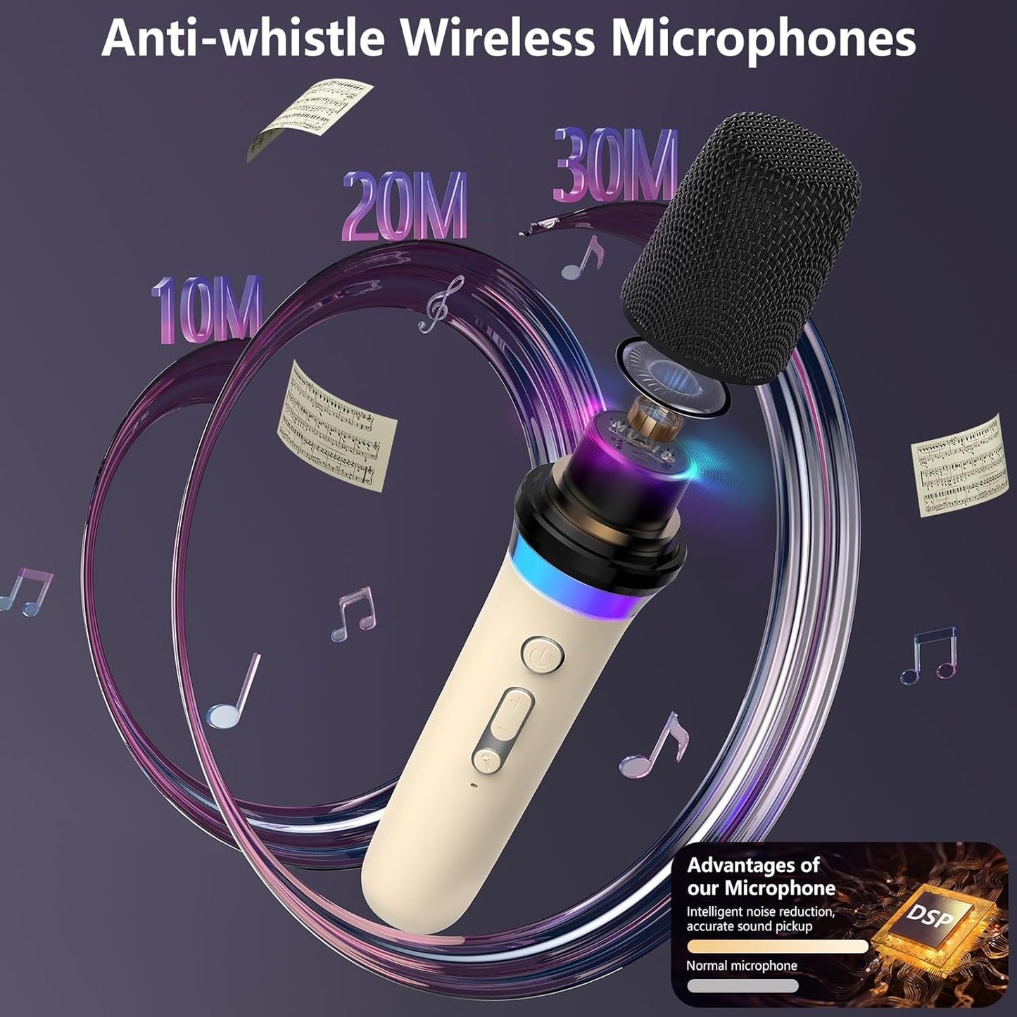Karaoke Portatile Con 2 Microfoni per Bambini e Adulti JYX D30-T Cassa Bluetooth