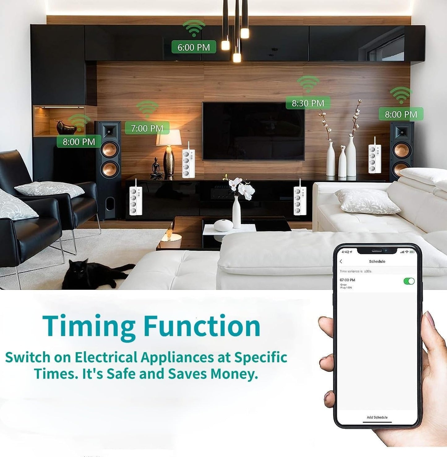 Ciabatta Smart Presa Smart WIFI con 4 preses AC and 3 Porte Type-C UseeLink