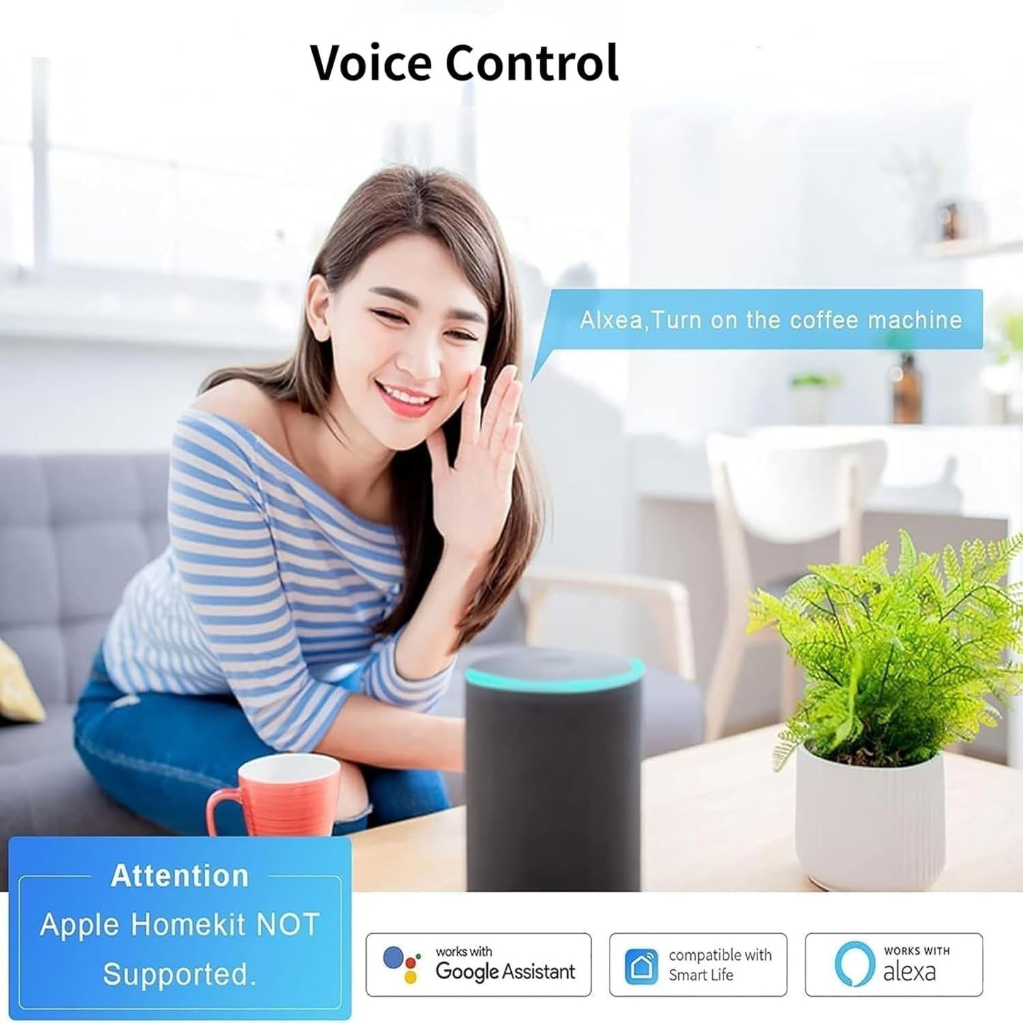 Ciabatta Smart Presa Smart WIFI con 4 preses AC and 3 Porte Type-C UseeLink