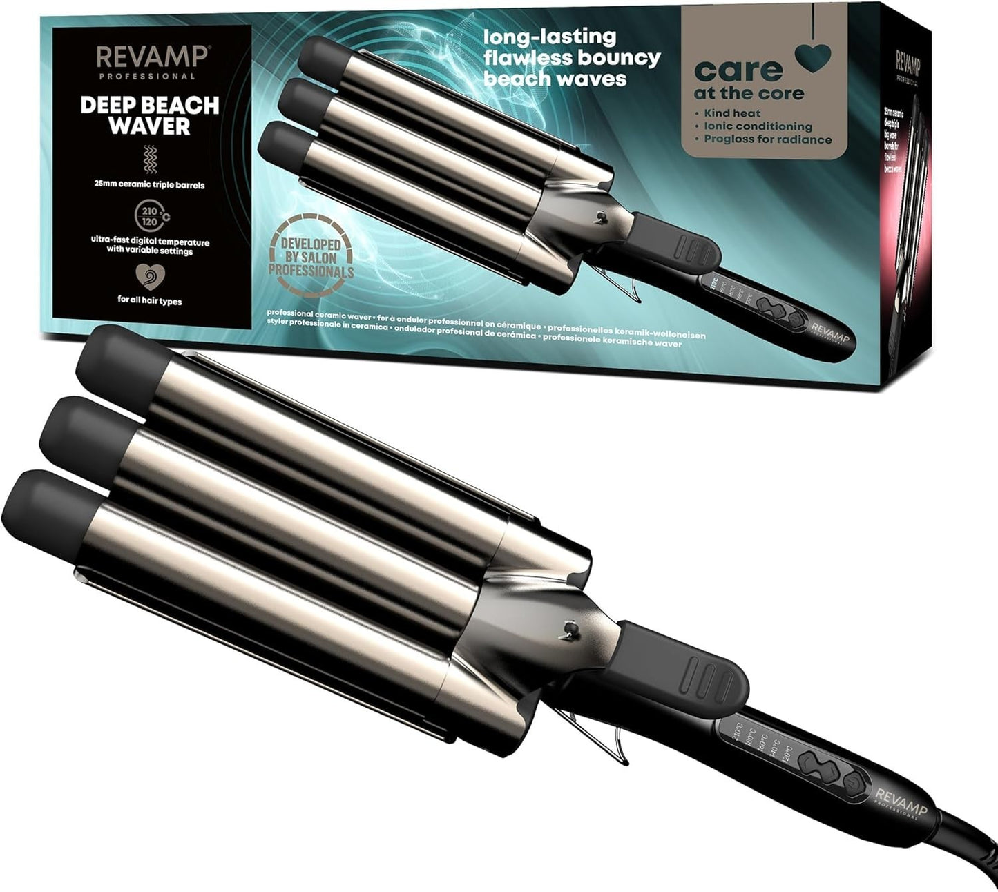 Deep Waver  Arricciacapelli  Piastra per capelli a tripla canna REVAMP Progloss