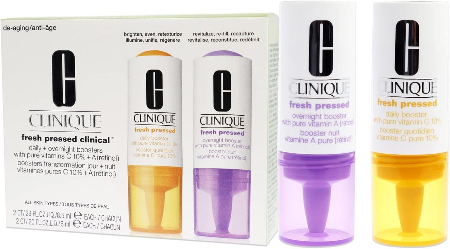 Clinique FRESH PRESSED LOTE 4 pz - clinical daily+ overnight booster 8,5ml + 6ml
