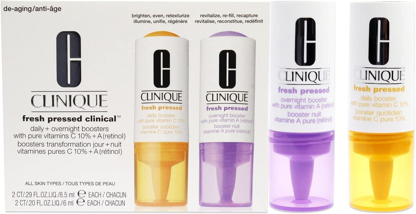 Clinique FRESH PRESSED LOTE 4 pz - clinical daily+ overnight booster 8,5ml + 6ml