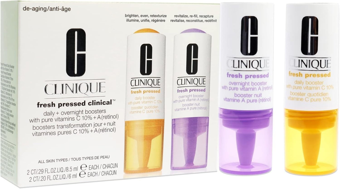Clinique FRESH PRESSED LOTE 4 pz - clinical daily+ overnight booster 8,5ml + 6ml
