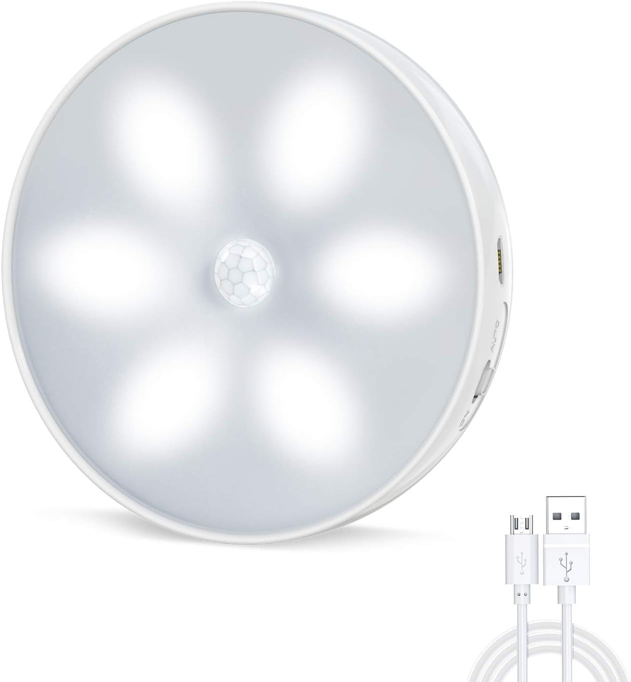 Luce Armadio 12 LED Sensore Movimento Ricaricabile Magnetica Calda Fredda 3Pz