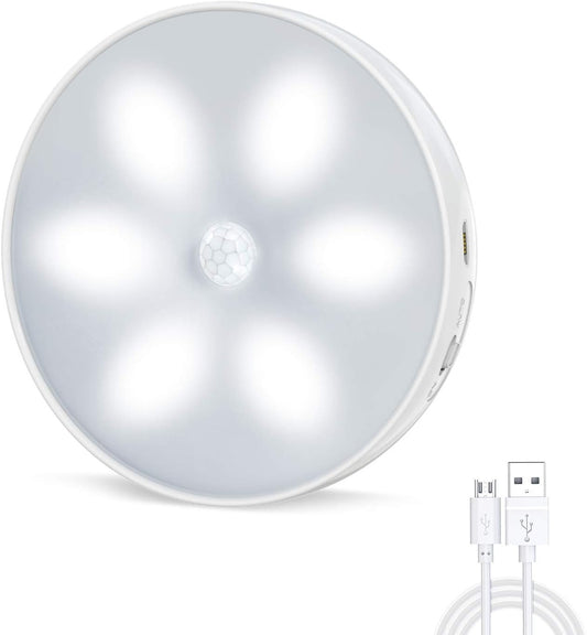 3 Luci Armadio 12 LED Sensore Movimento USB Ricaricabili Magnetiche Calda Fredda