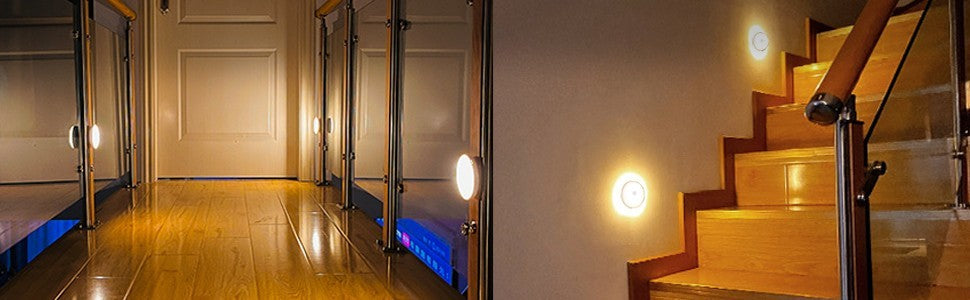 Luce Armadio 12 LED Sensore Movimento Ricaricabile Magnetica Calda Fredda 3Pz