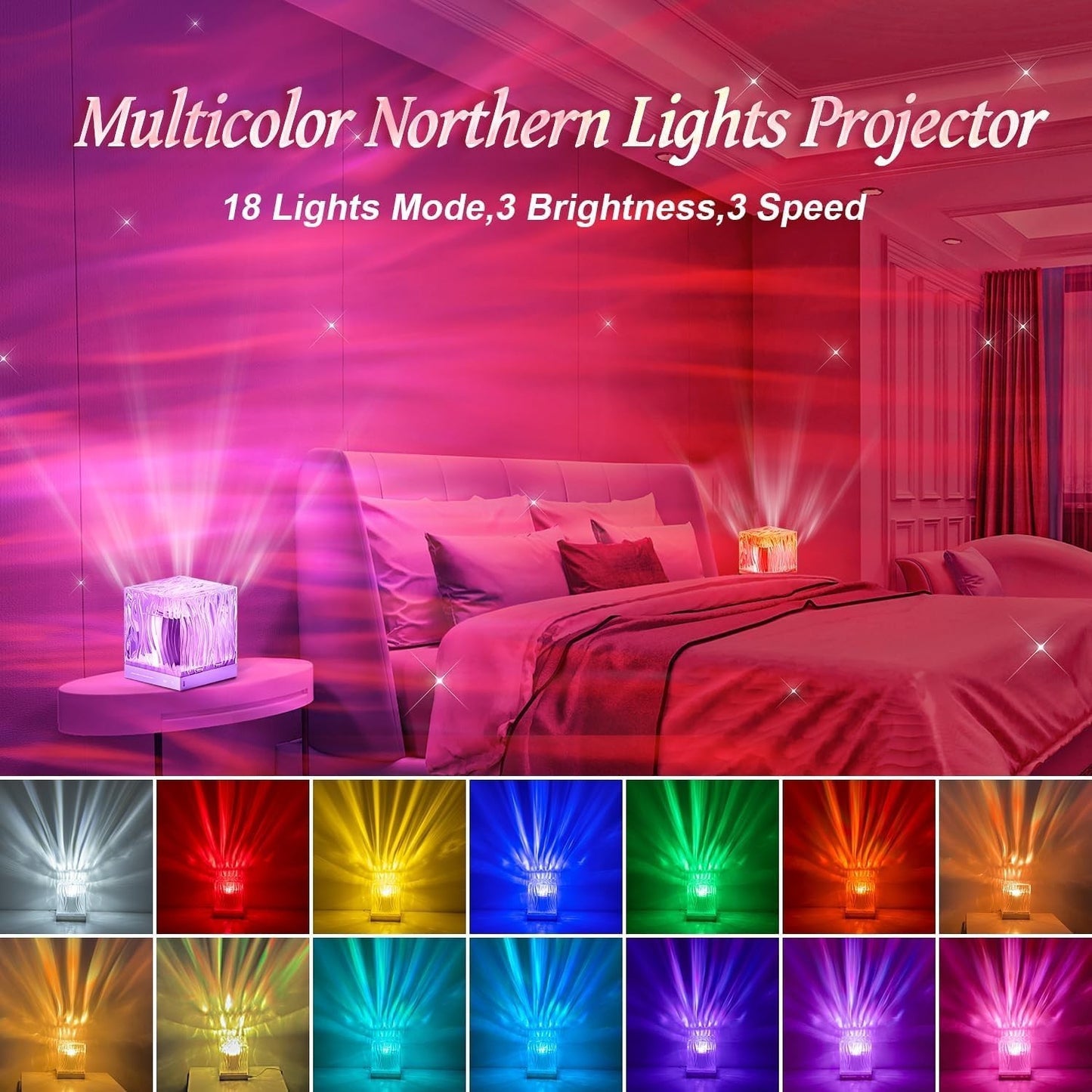 Proiettore Lampada Cielo Stellato Galaxy Aurora Bluetooth con Musica Bambini