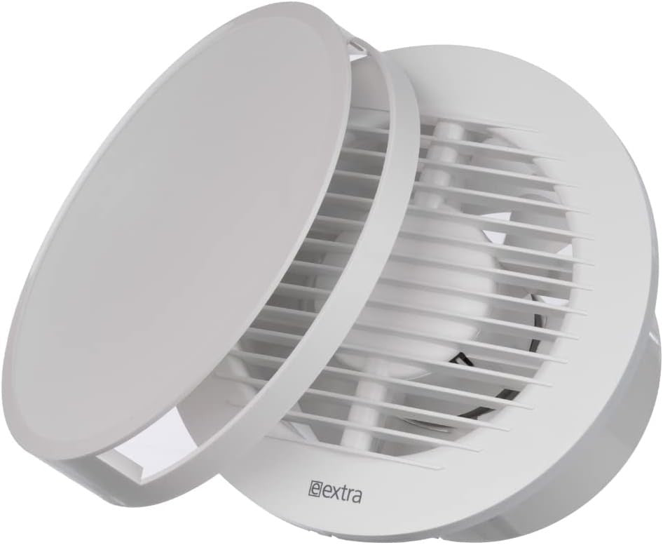 EUROPLAST Aspiratore Bagno Ø125mm Ventola Aria Parete Soffitto Bianca IPX4