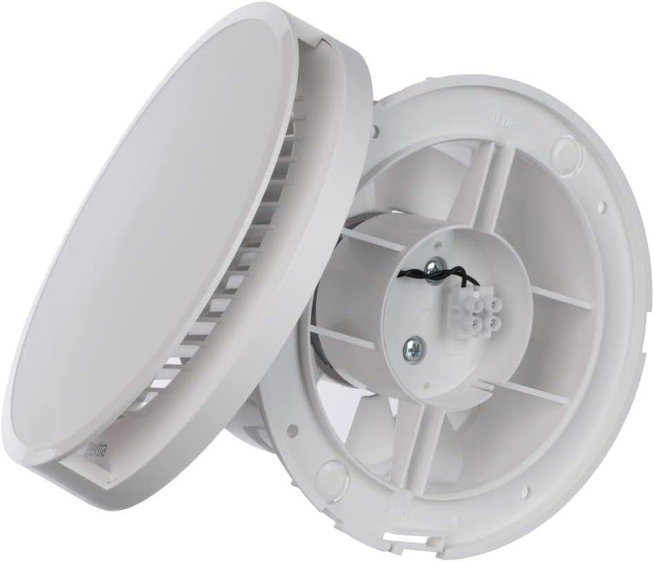 EUROPLAST Aspiratore Bagno Ø125mm Ventola Aria Parete Soffitto Bianca IPX4