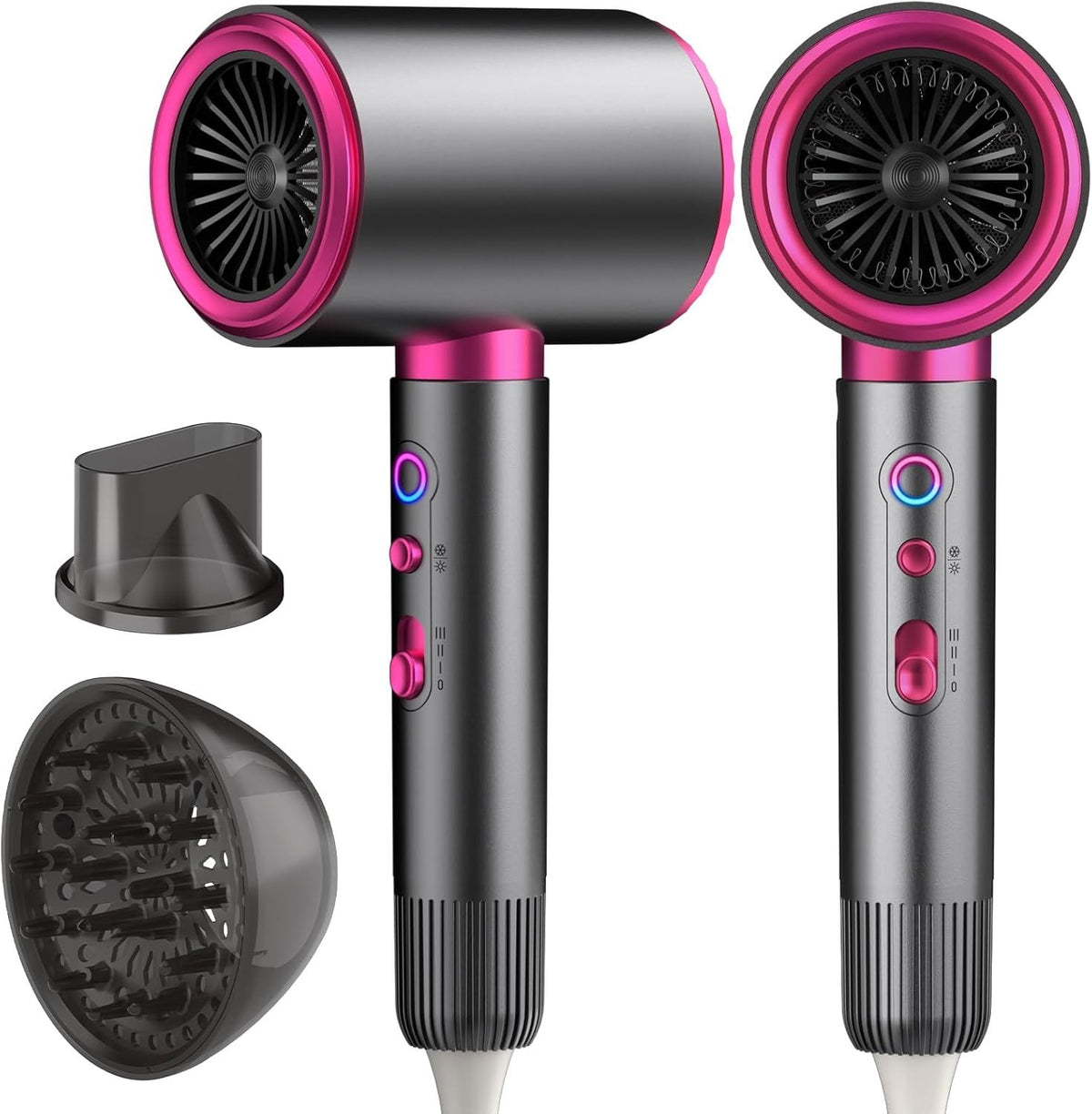 Phon Asciugacapelli Ionico 2200W Silenzioso Diffusore Concentratore Viaggio Casa