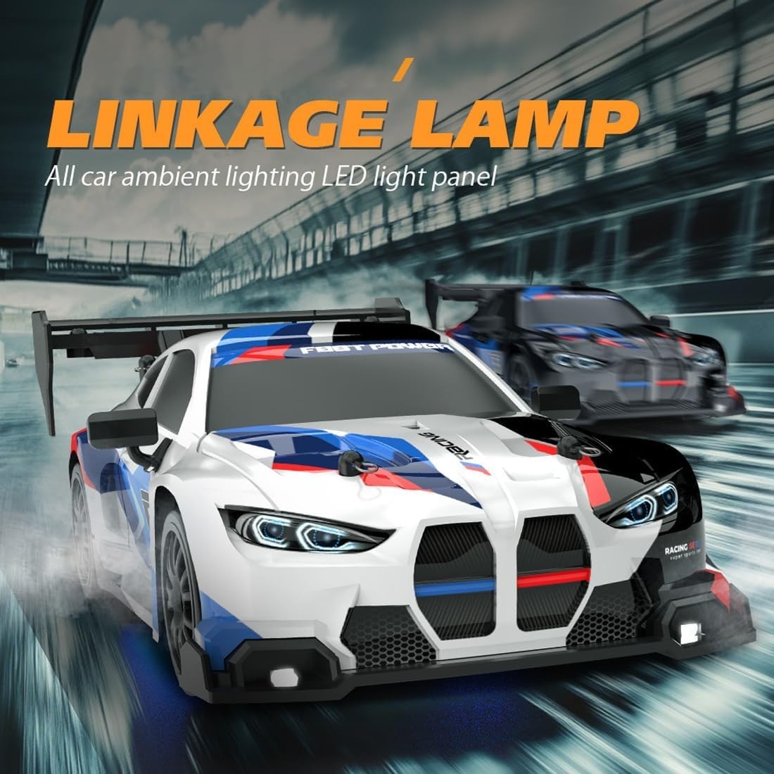 Auto Telecomandata RC Drift 1:24 4WD 30KM/H 2.4GHz LED 3 Batterie Regalo Ragazzi