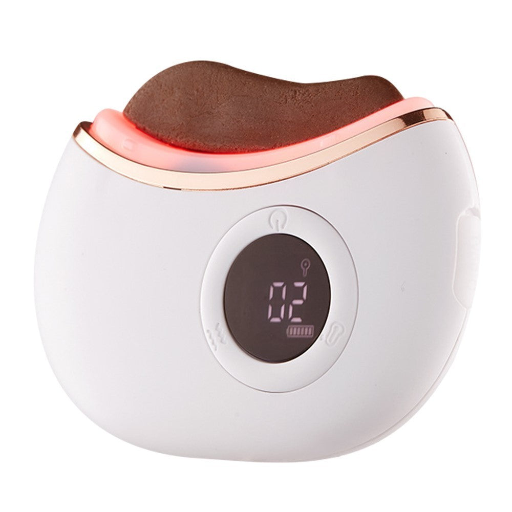 Gua Sha Elettrico Viso GS02 Pietra Rossa Riscaldante Vibrazione Luce Rossa