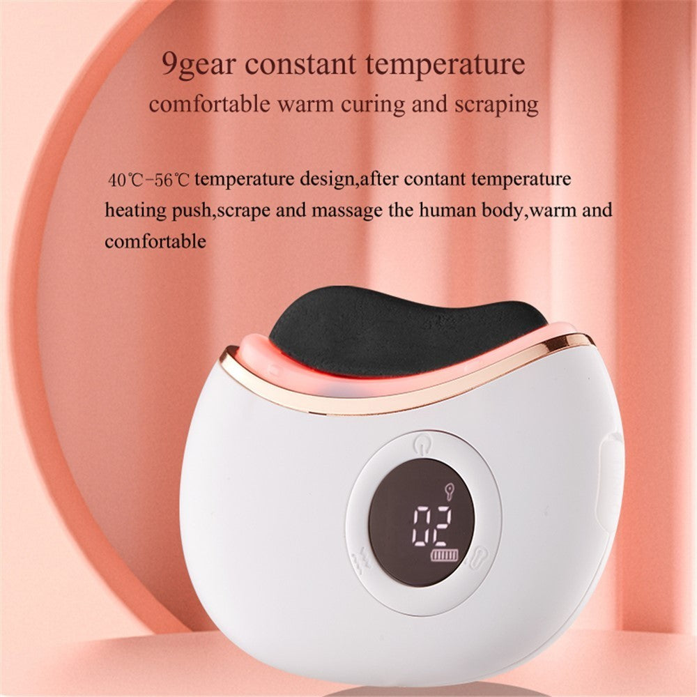 Gua Sha Elettrico Viso GS02 Pietra Rossa Riscaldante Vibrazione Luce Rossa