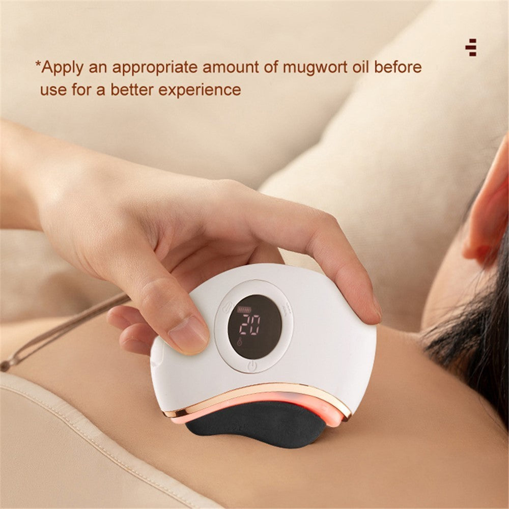 Gua Sha Elettrico Viso GS02 Pietra Rossa Riscaldante Vibrazione Luce Rossa