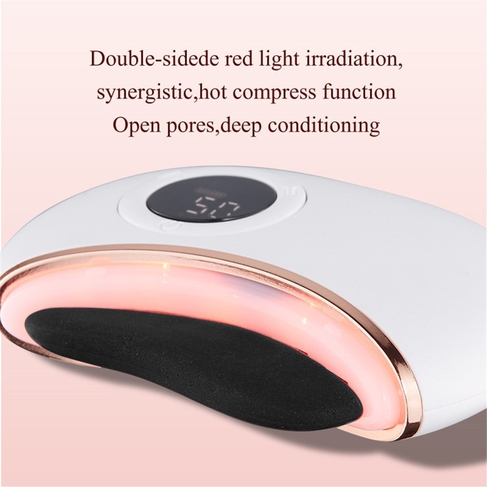 Gua Sha Elettrico Viso GS02 Pietra Rossa Riscaldante Vibrazione Luce Rossa