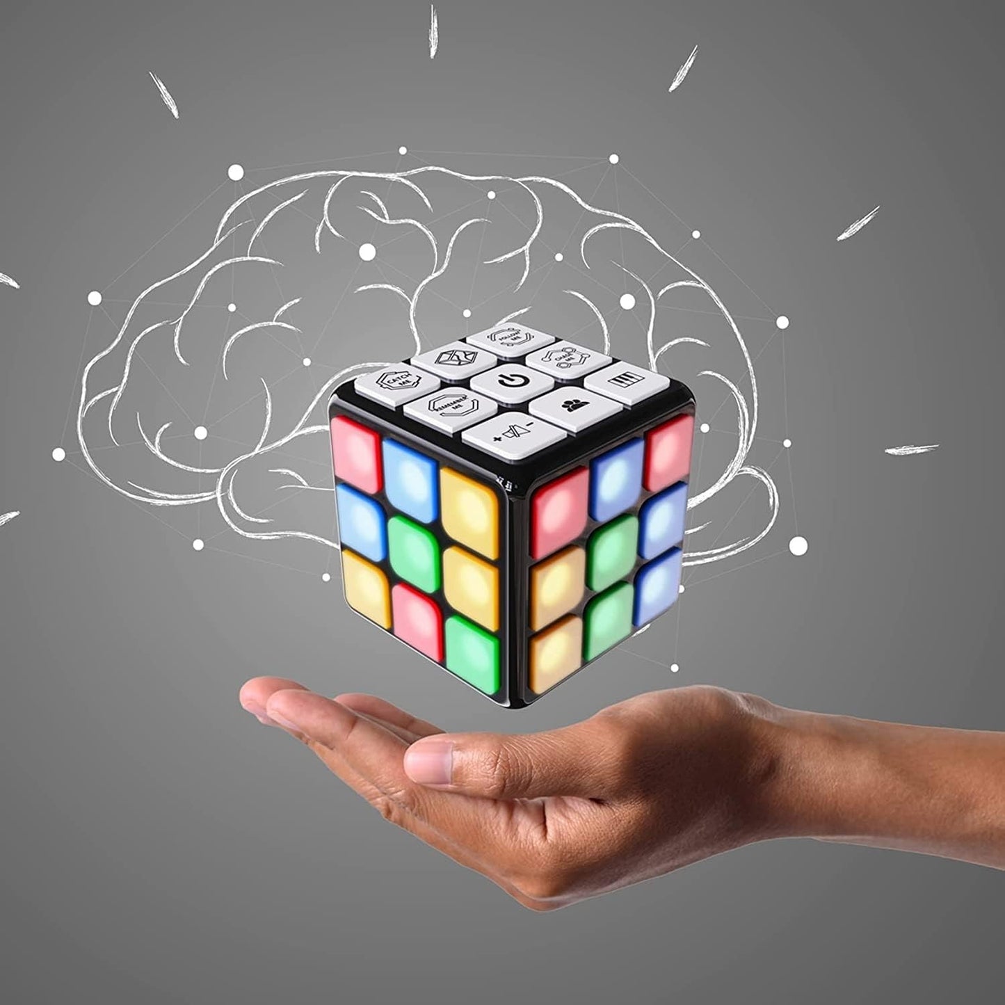 Cubo Magico Elettronico 7in1 Luci Suoni Memoria Logica STEM Bambini Portatile 6+