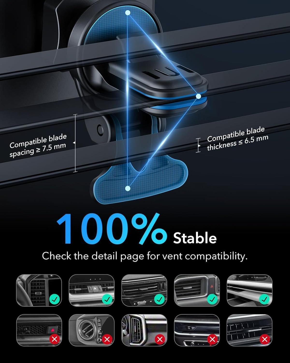 Caricatore Auto Wireless Magnetico 15W Supporto Cruscotto Bocchetta USB-C Nero