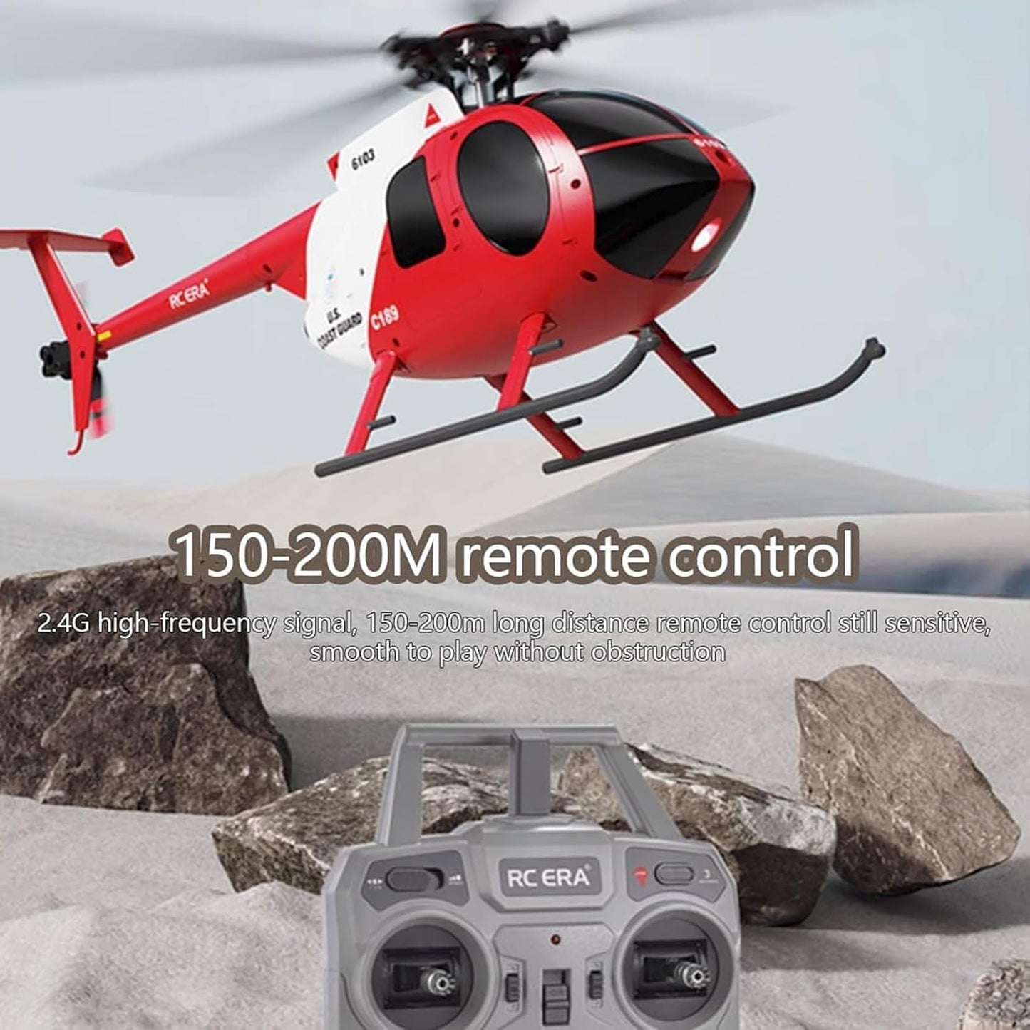 Elicottero Telecomando 1:28 4CH 2.4GHz 6 Assi Brushless 3 Batterie RTF 15min USB