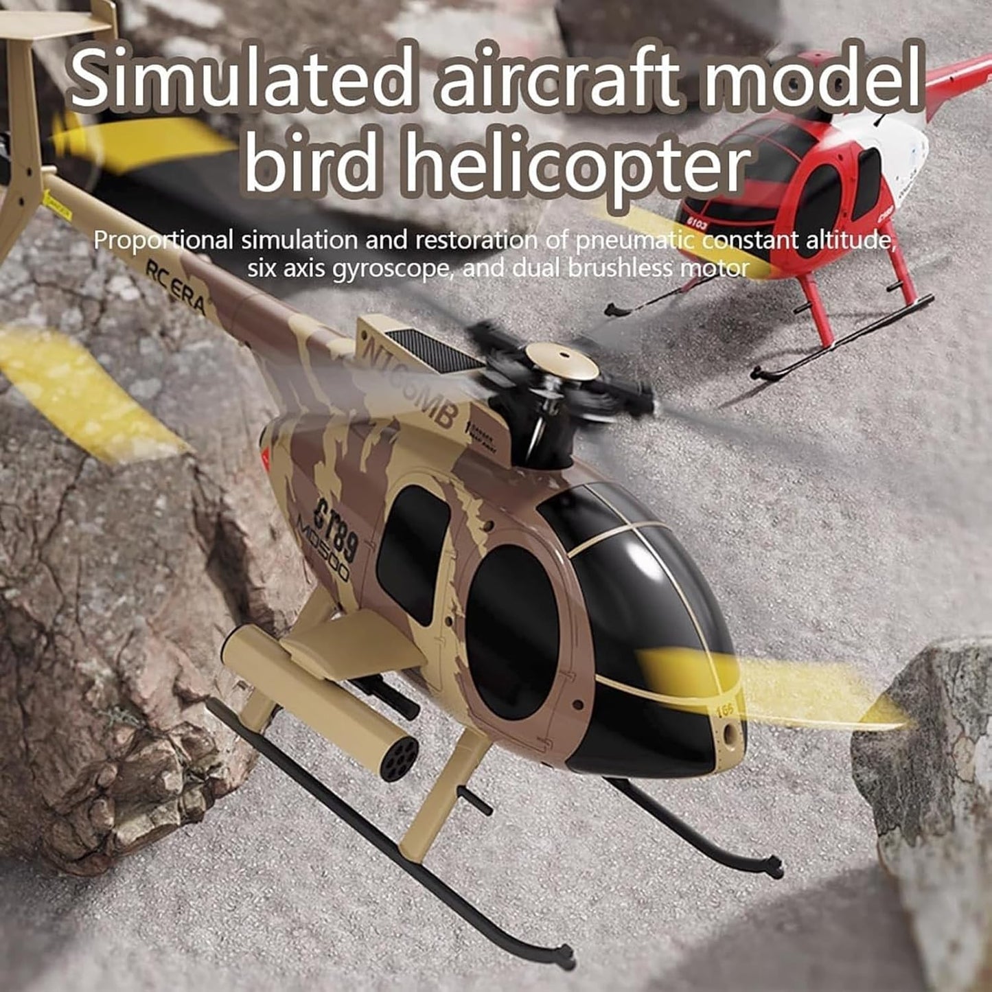 Elicottero Telecomando 1:28 4CH 2.4GHz 6 Assi Brushless 3 Batterie RTF 15min USB