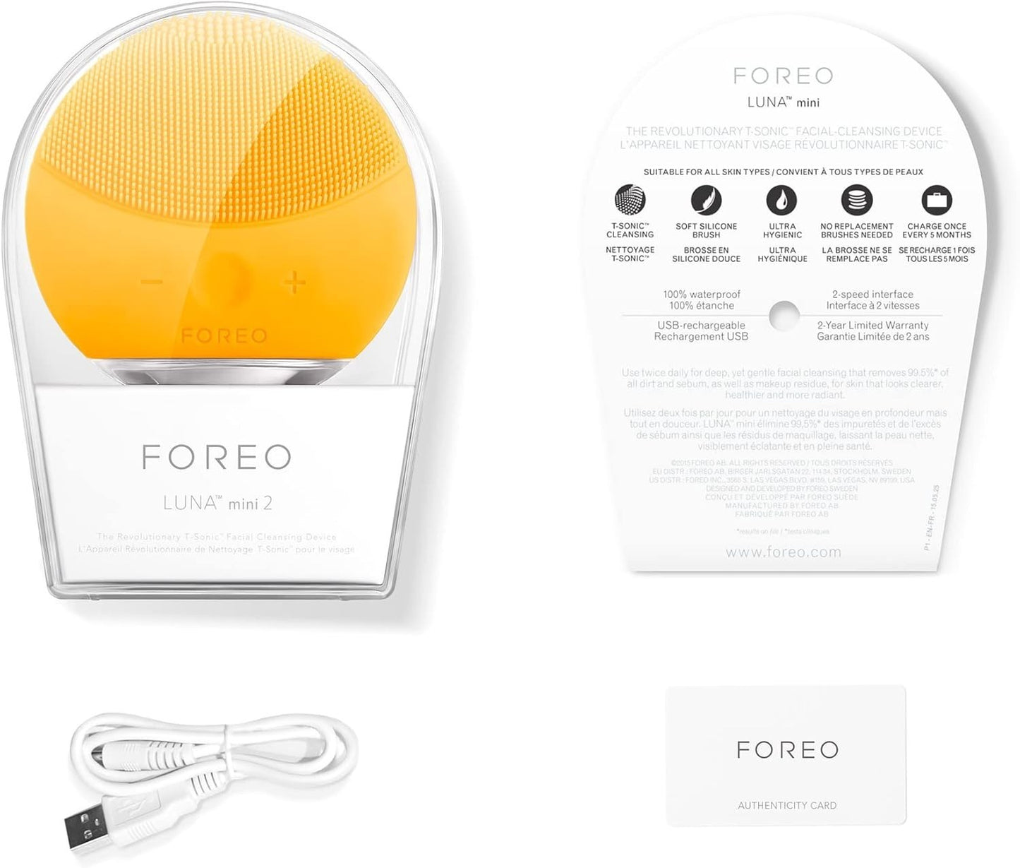 Spazzola Pulizia Viso Sonica Silicone 3 Zone Massaggio Pelle USB Compatta Foreo