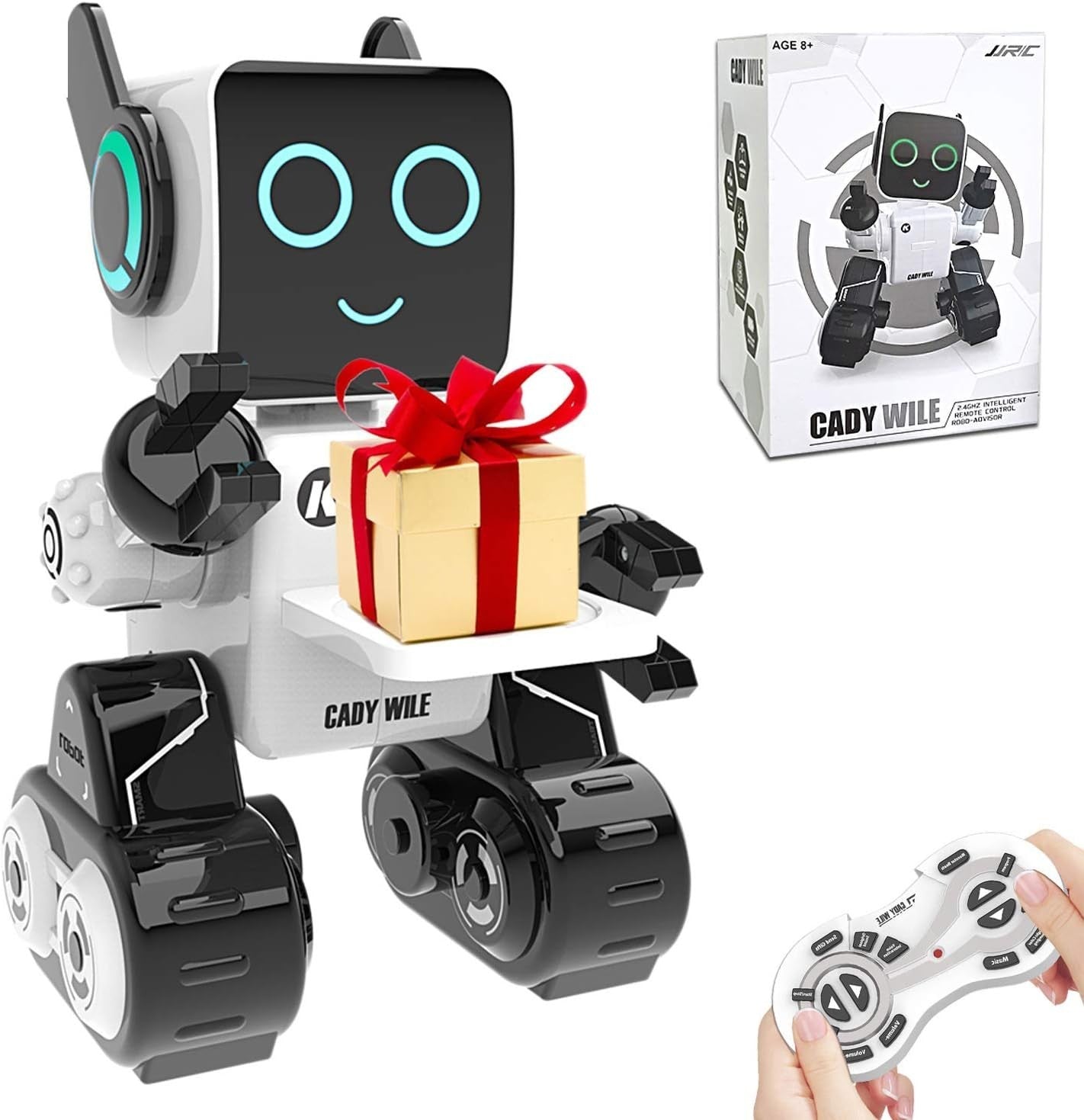 Robot Interattivo Bambini RC Telecomando Salvadanaio Canta Balla Voce USB Bianco