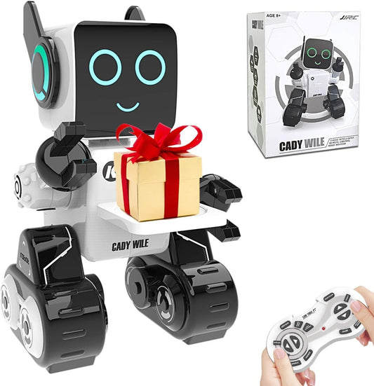 Robot Interattivo Bambini RC Telecomando Salvadanaio Canta Balla Voce USB Bianco