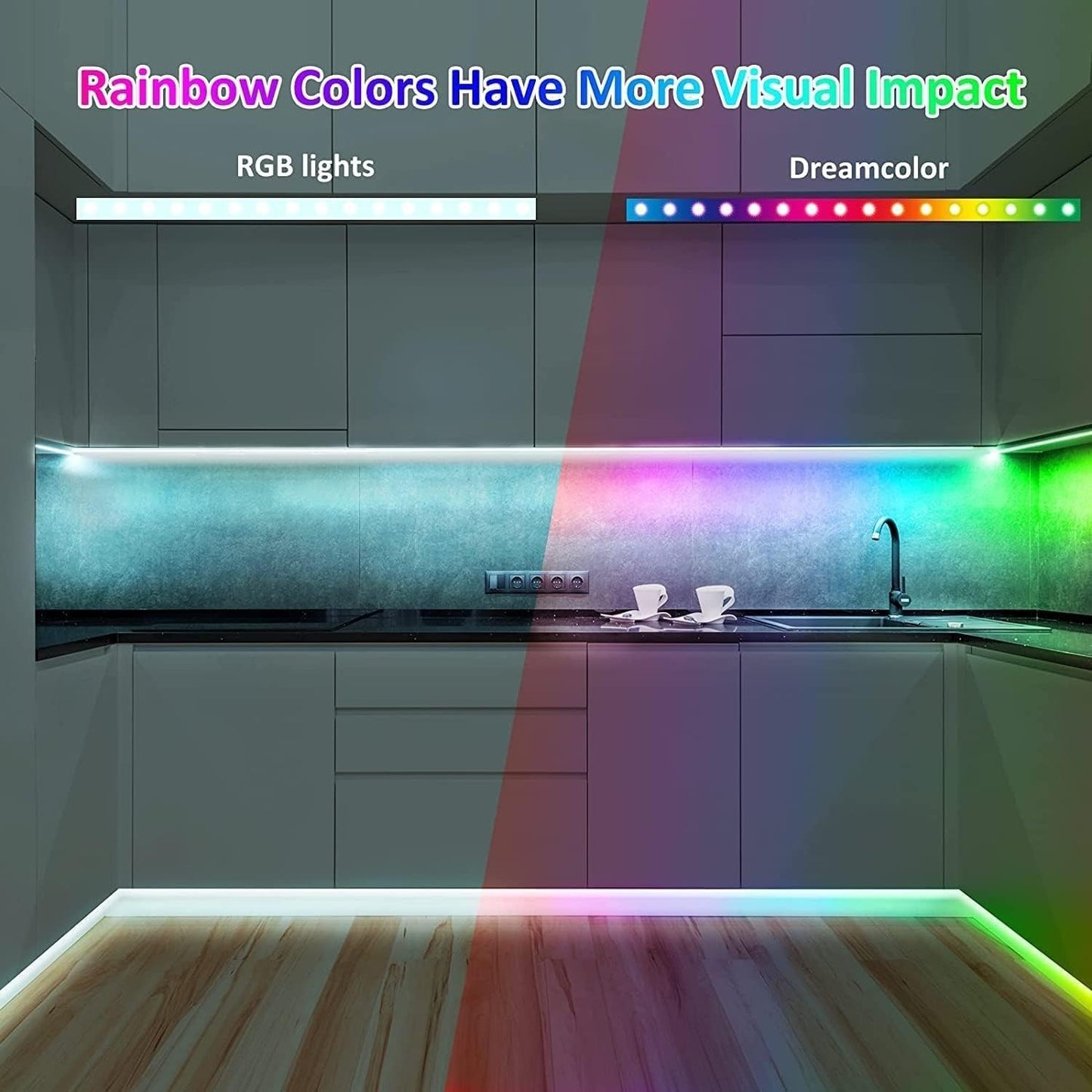Striscia LED RGB 5M USB 5V Bluetooth App Telecomando TV Camera Feste Natale Casa