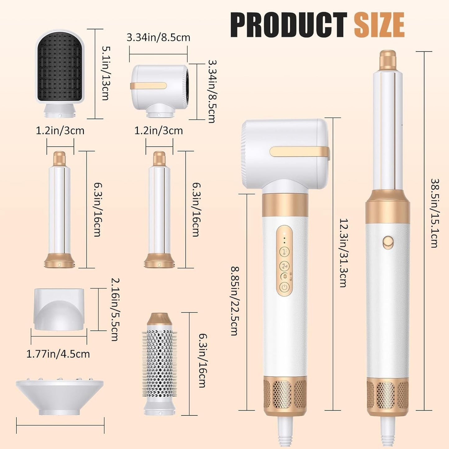 Styler Capelli 7 in 1 Asciugacapelli 110000 RPM Coanda Ricci Lisci Diffusore Air