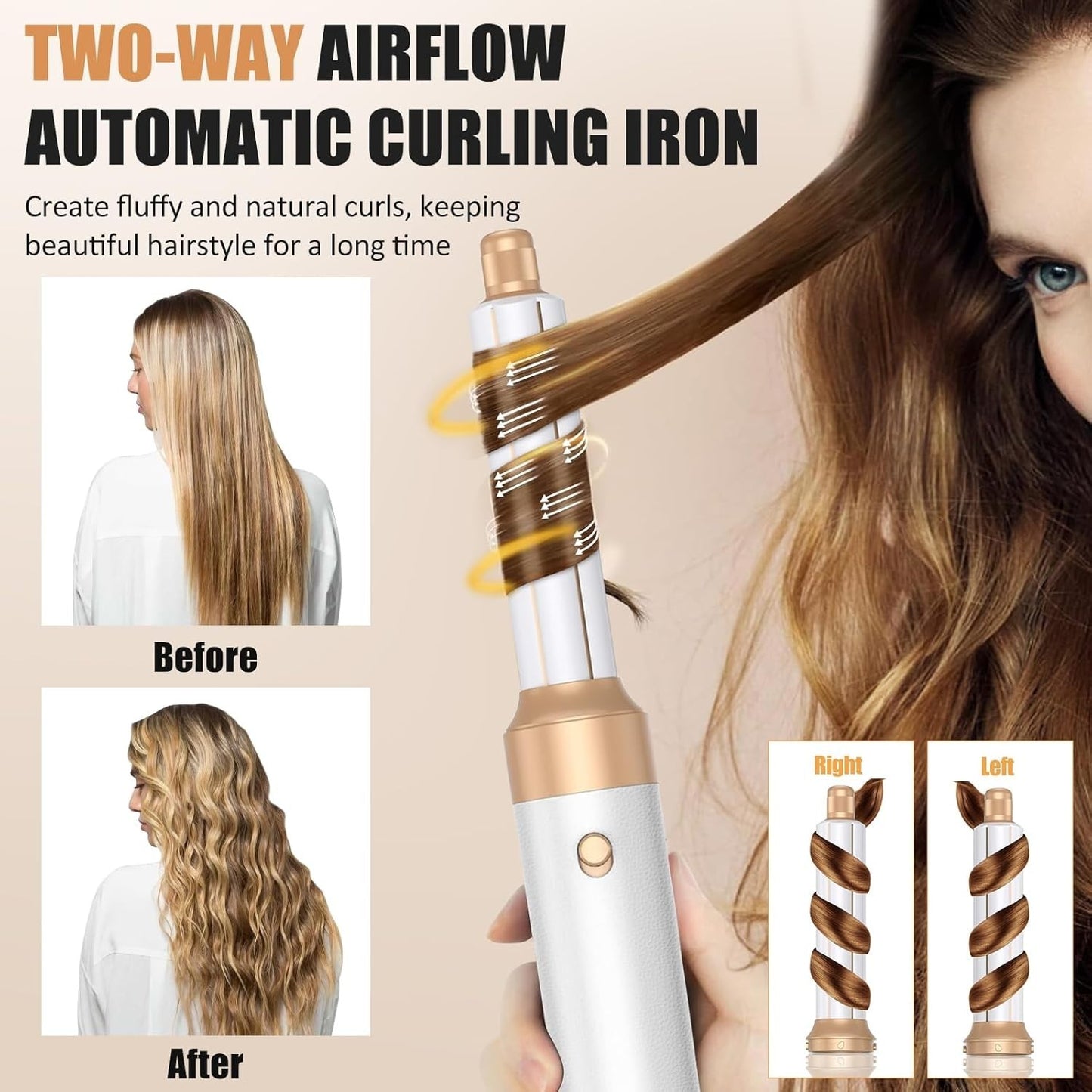 Styler Capelli 7 in 1 Asciugacapelli 110000 RPM Coanda Ricci Lisci Diffusore Air