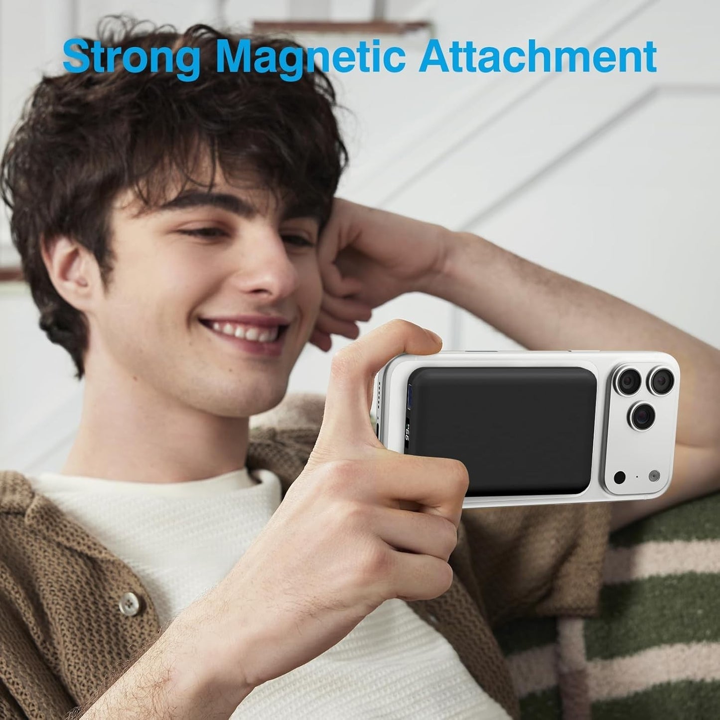 Power Bank Magnetico 10000mAh MagSafe Wireless 22.5W USB-C LED per iPhone  Nero
