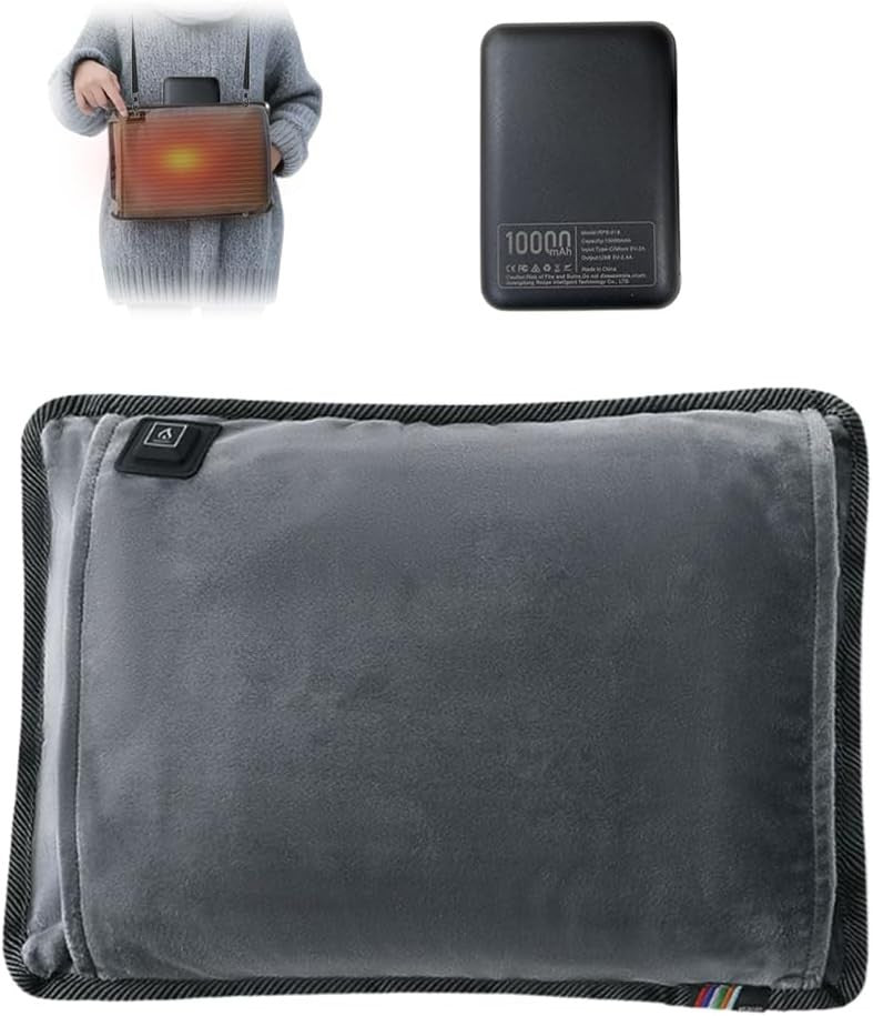 Scaldamani Elettrico 10000mAh USB Power Bank Cintura 3 Livelli Calore Grigio Sci
