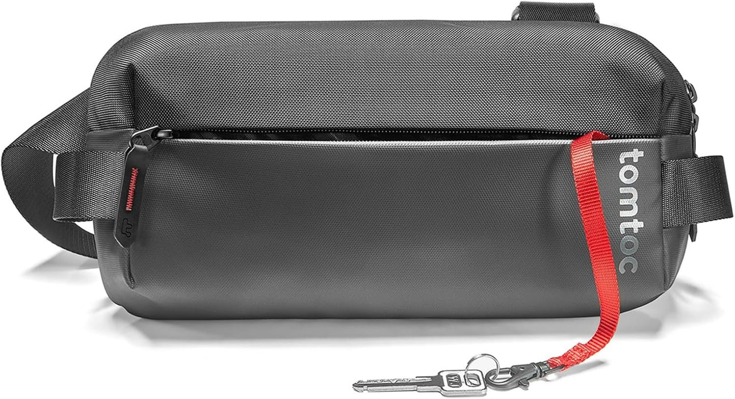 tomtoc Explorer T21 Sling Bag 3L Nera Uomo EDC iPad Mini Switch Antifurto