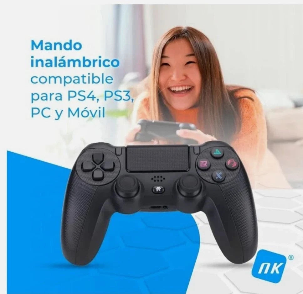 Controller Wireless compatibile con PS4 PS3 PC 6 Assi Touch Cuffie Grip 8pz Nero