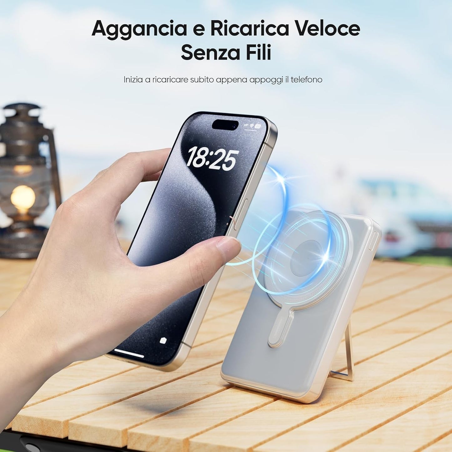 Power Bank MagSafe 10000mAh 5in1 20W Qi 15W USB-C per Apple Watch