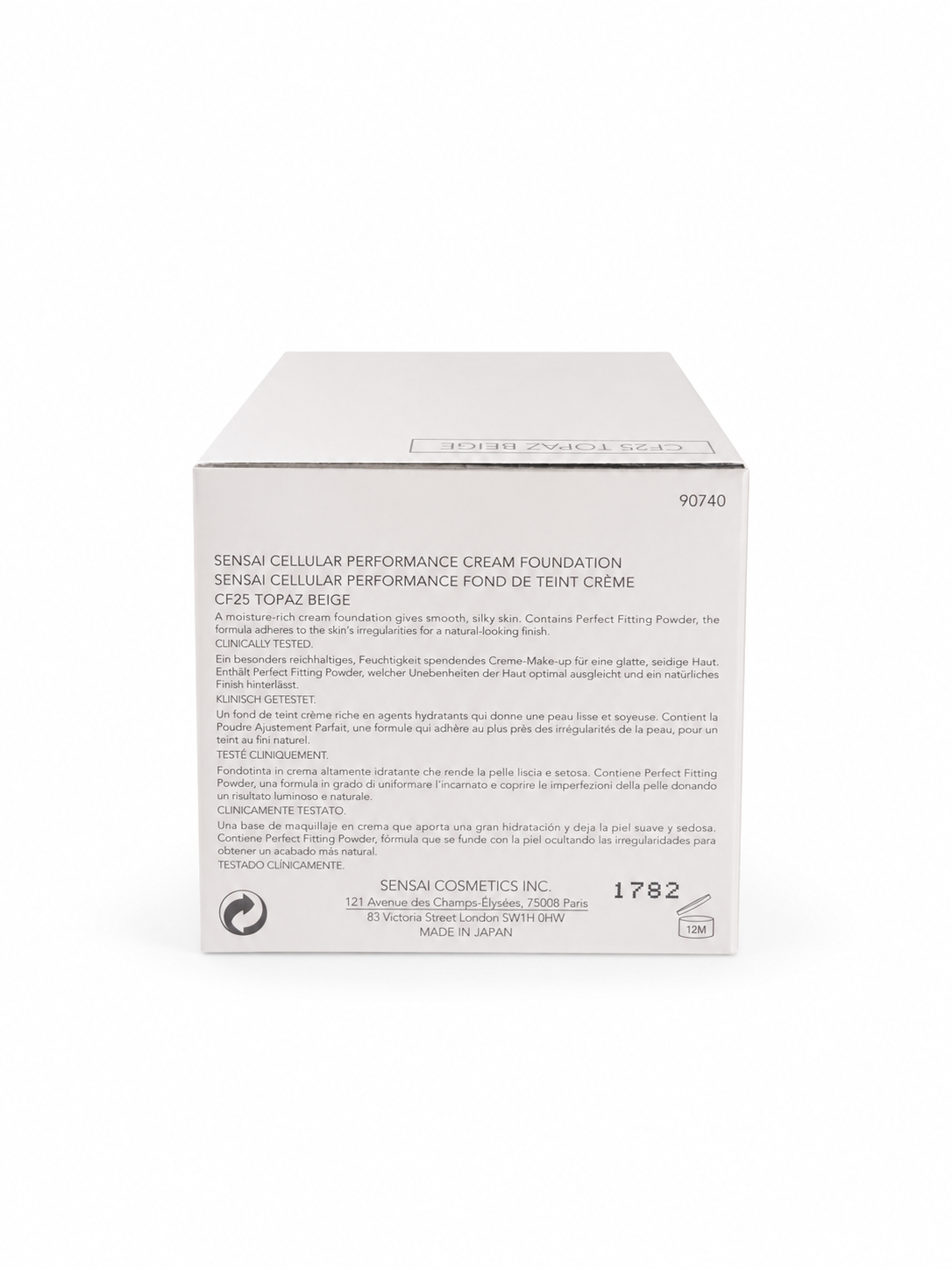 SENSAI Cellular Performance Cream Foundation CF25 Topaz Beige SPF15 30ml Make Up