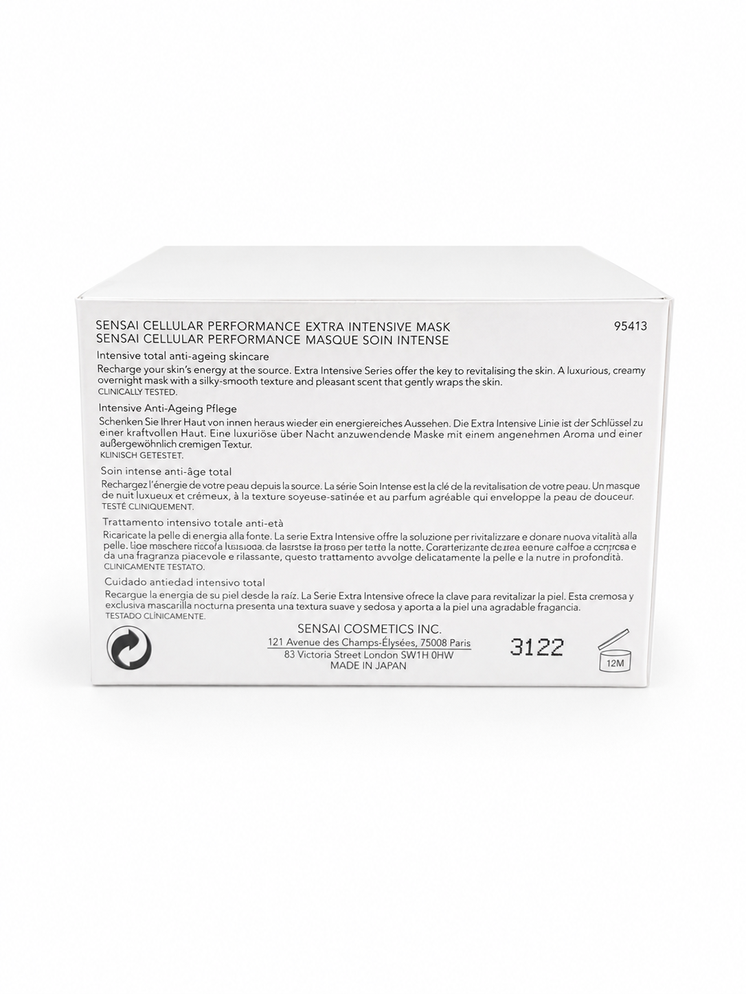SENSAI Cellular Performance Extra Intensive Mask 75ml Viso Notte Anti Età Setosa